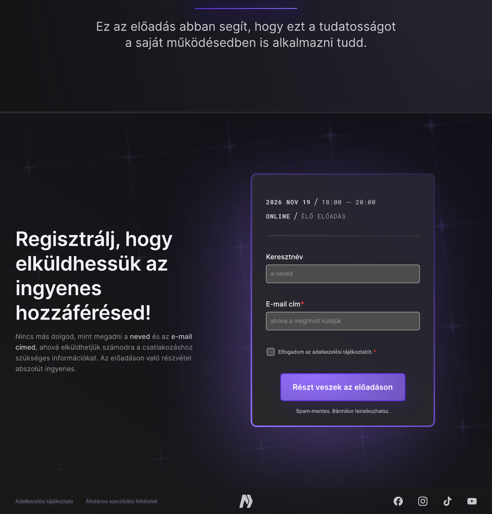 Amazing AI registration area showing the event sign-up form and confirmation-state design context.